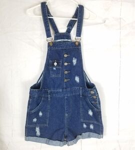 DTYNZ distressed Jean overall shorts set